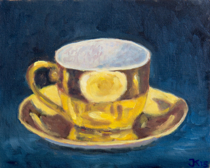 Goudkleurig moccakopje