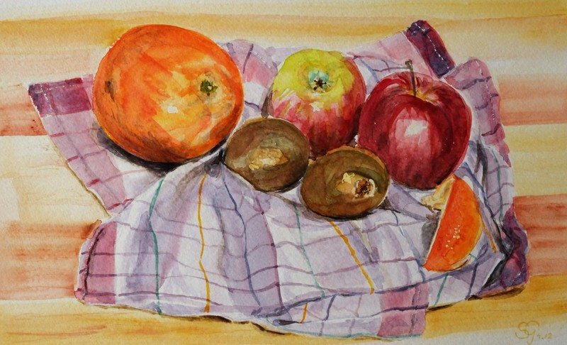 Theedoek en het fruit