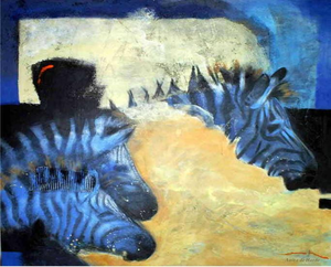 Figuratieve afbeeldingen in min of meer abstracte context