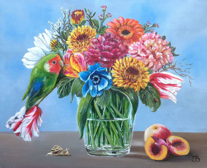 Bloemen met roseicollis