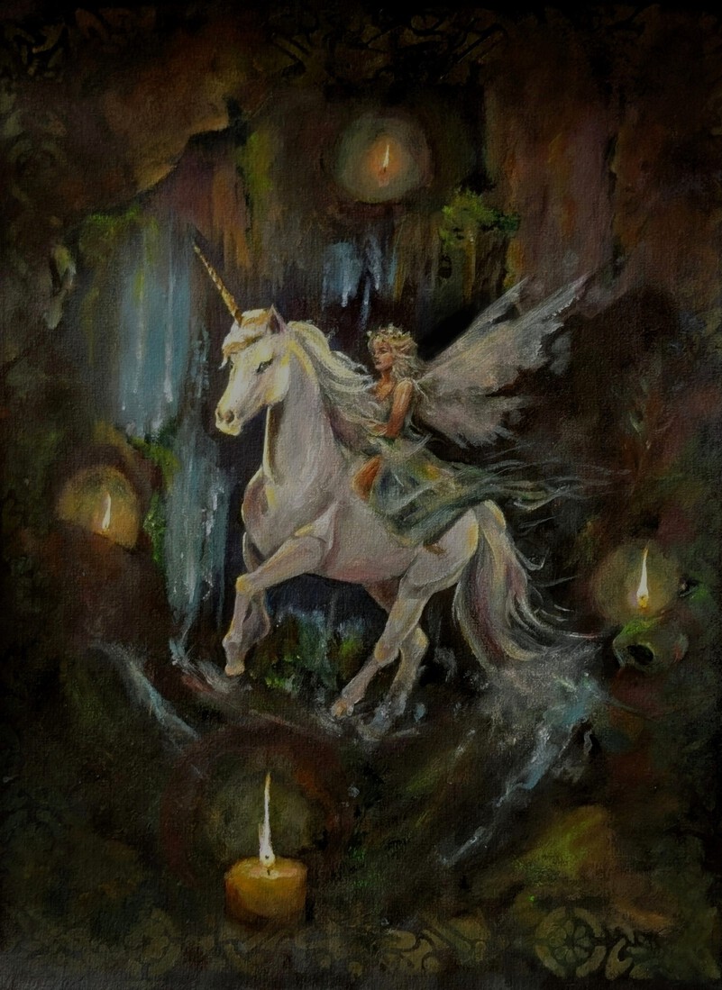 Behind the waterfall