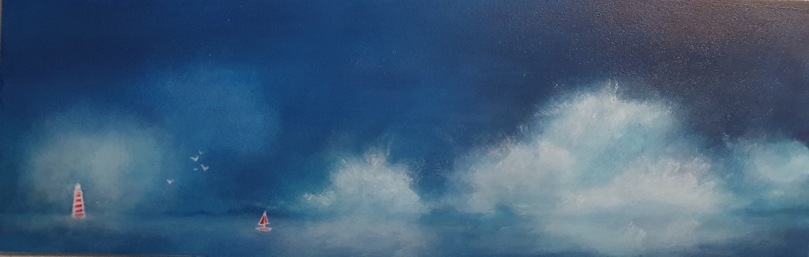 Zeegezicht met bootje