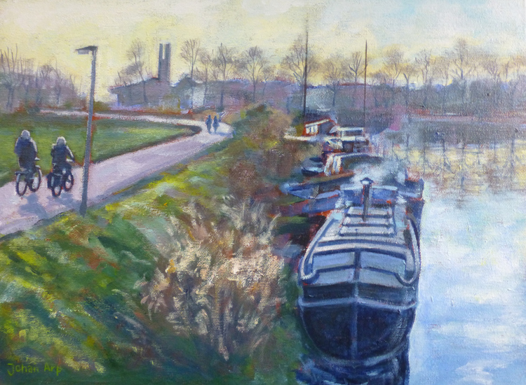 Oktober avond aan de Purmerdijk hoek Purmerweg