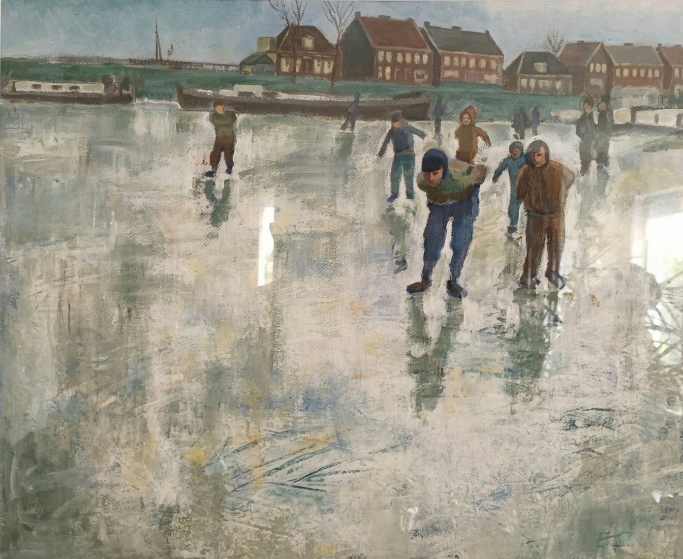 Schaatsers bij de Buiksloterdijk