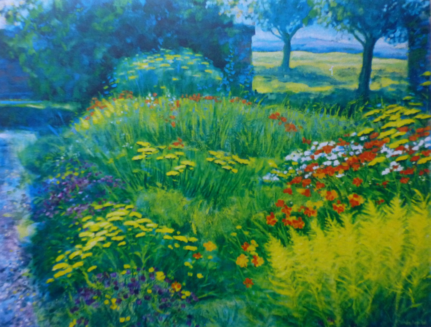 Bloementuin met uitzicht