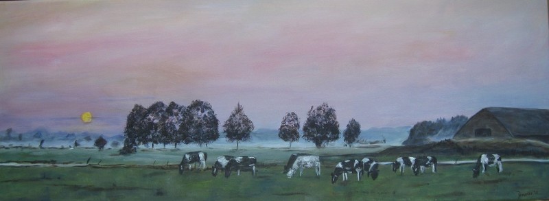 Landschap met koeien.