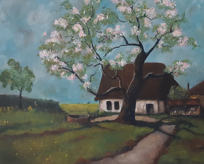 Huisje bij de bloesemboom