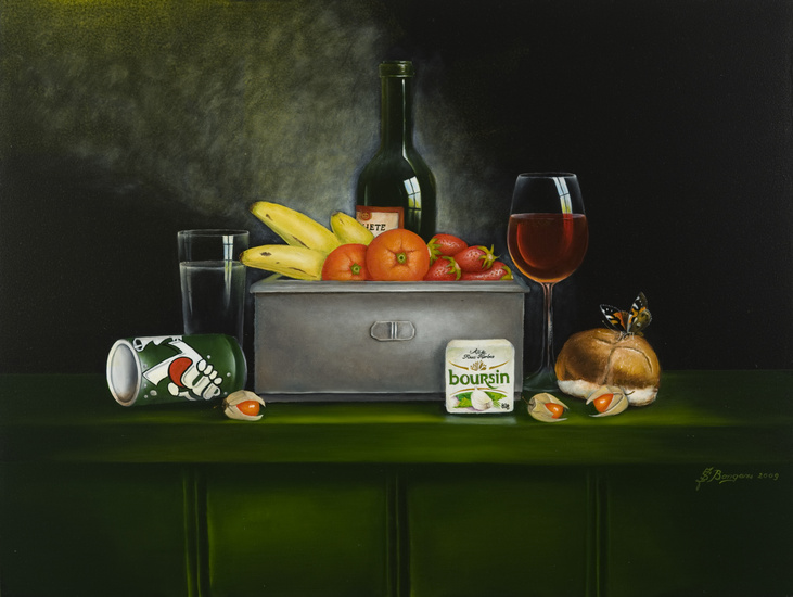 Stilleven met fruit en boursin