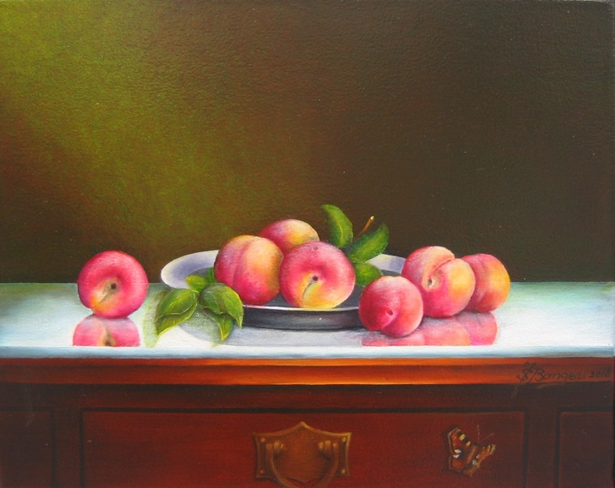 stilleven met perziken