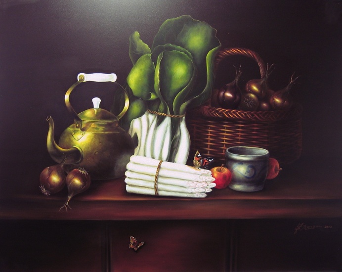 Stilleven met asperges