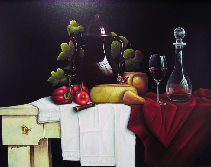 Stilleven met Paprika en Kaas