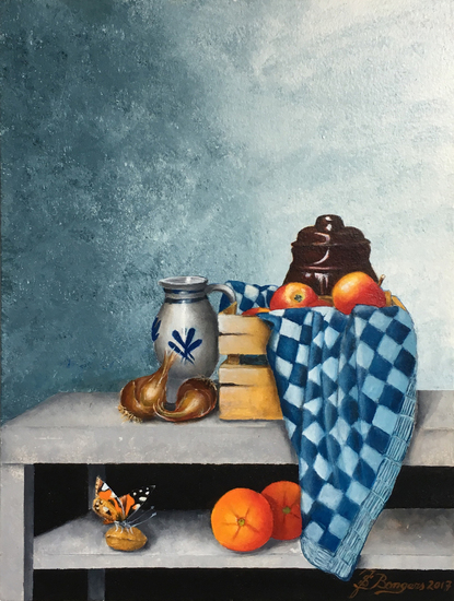 Stilleven: met bruine pot