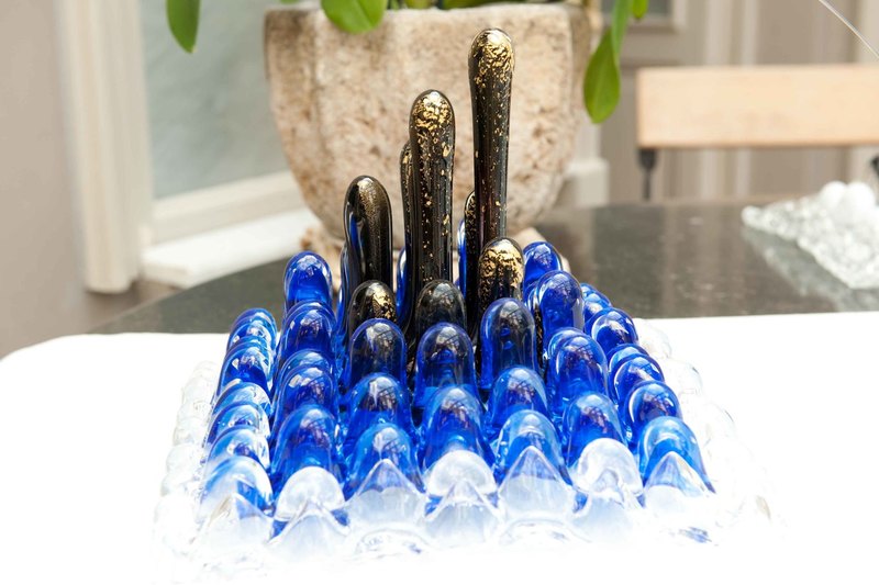 vierkant blauw-zwart