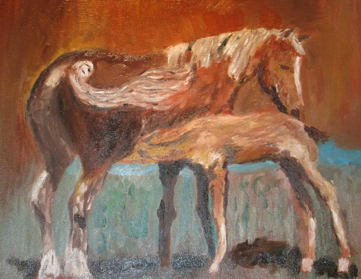 paard met veulen