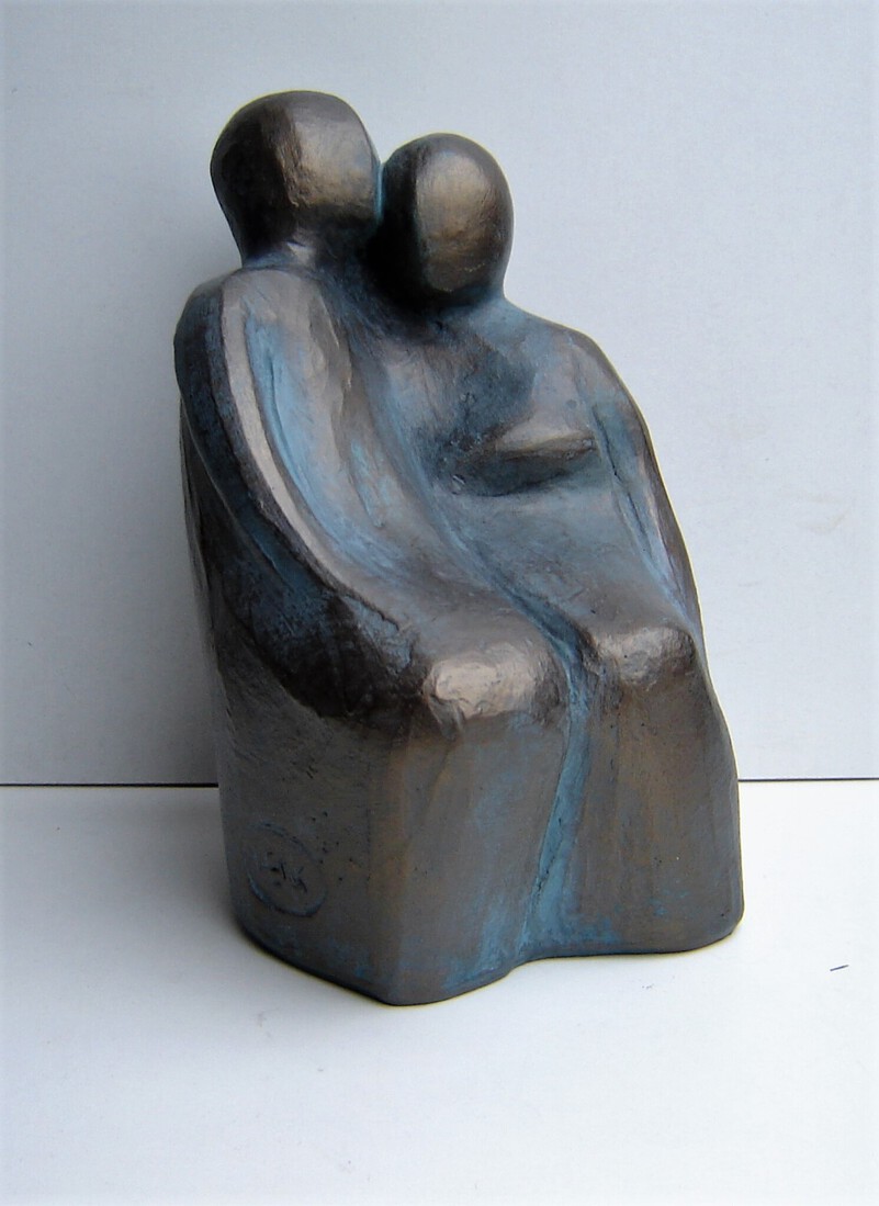liefdespaar bronskleur  18 cm.hoog