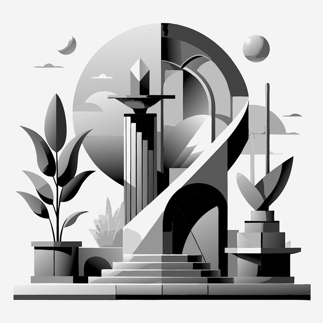 black and white drawing 07