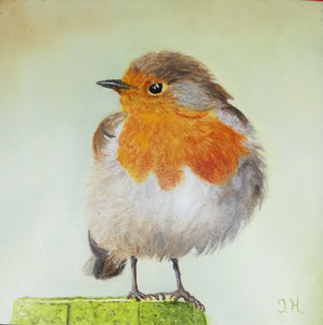 realistic representation of animals and flowers in oil paint