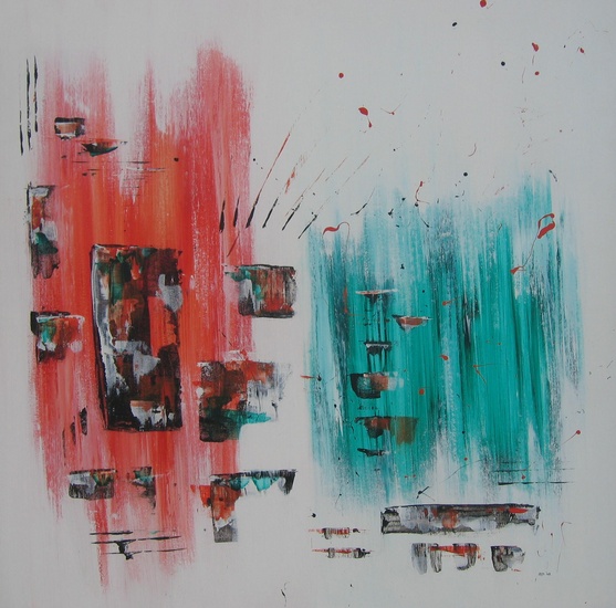 Red and grey abstract