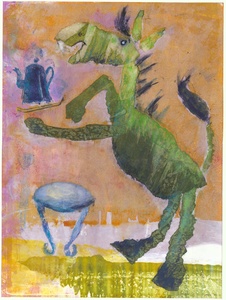 druktechniek met zuivere pigmenten, aangemaakt met standolie, uitgerold op een koper plaat en dan onder een etspers.