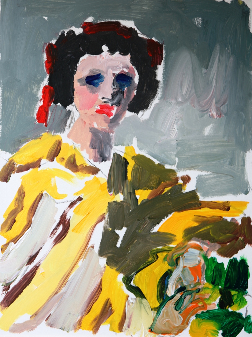 Vrouw met vuurrode lippen