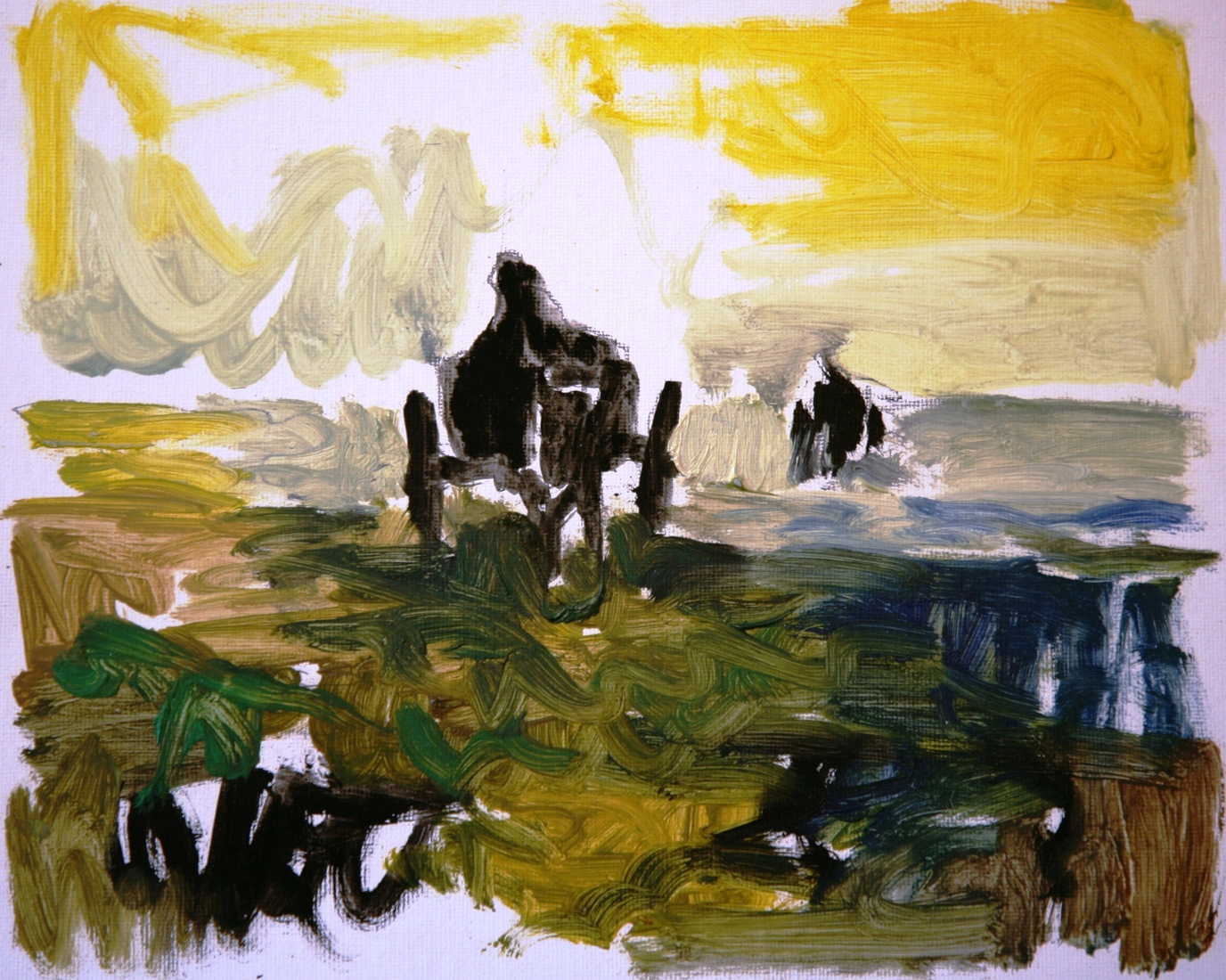 Boerenkar op een akker