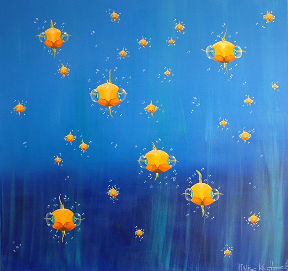 Visjes zwemmen naar je toe