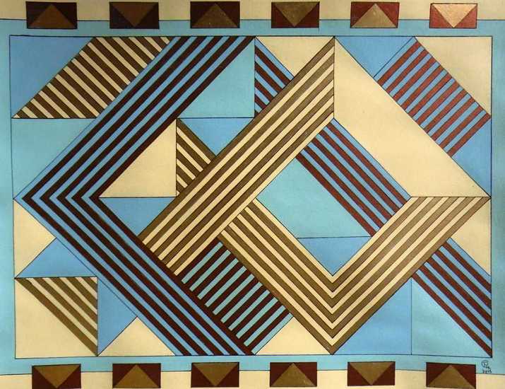 Goud-Blauw lijnenspel