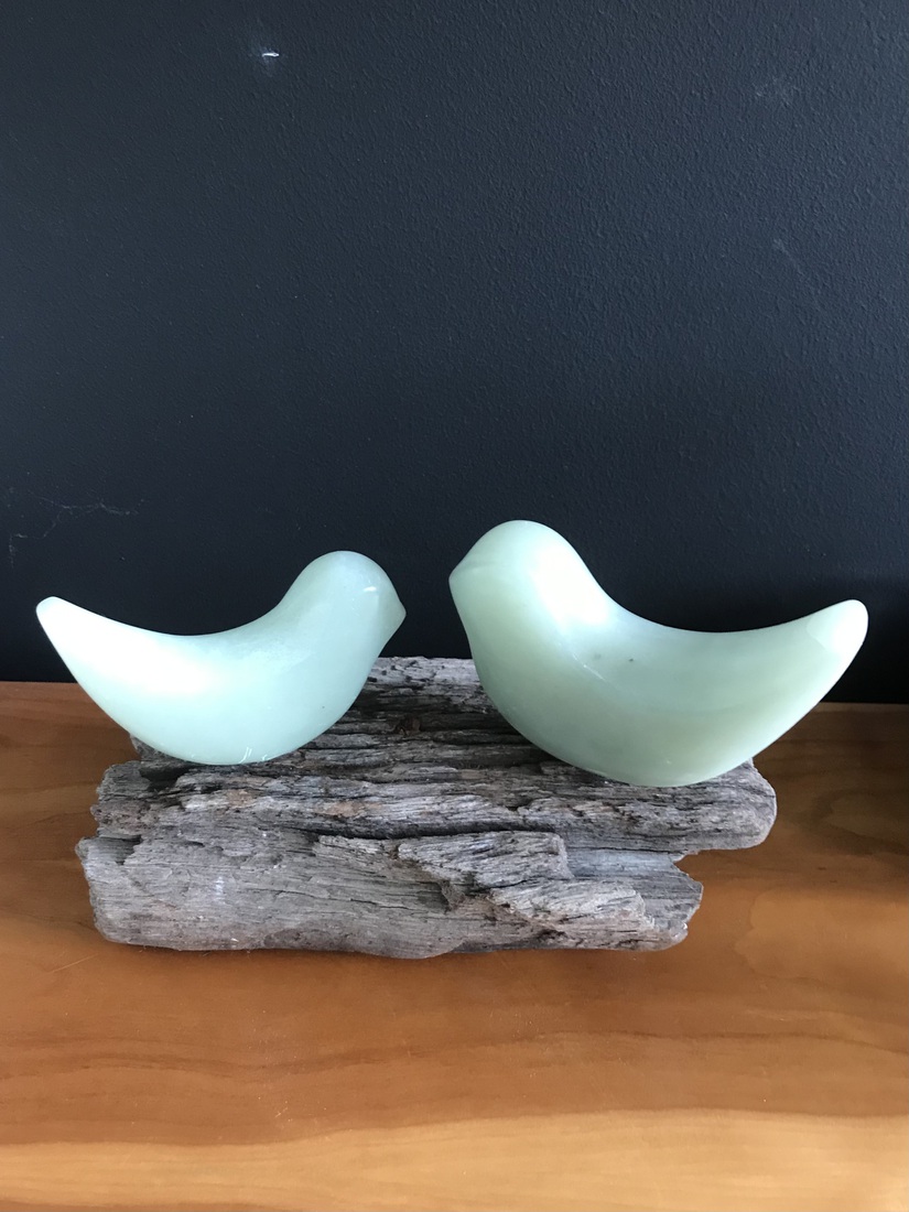 vogeltjes van groene speksteen