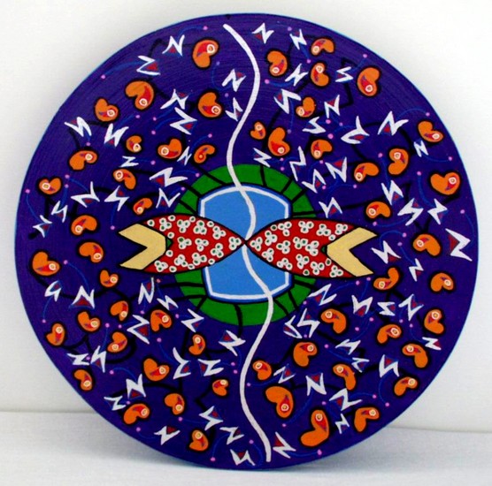 Decorated wooden plate 2