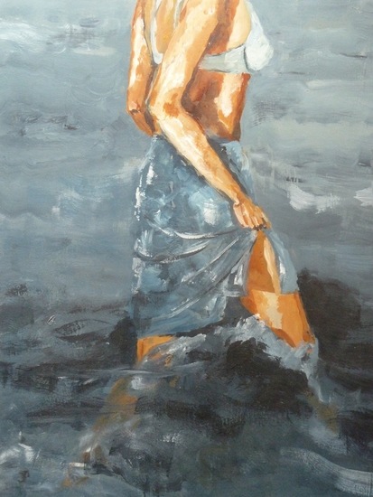 Vrouw in het water verkocht