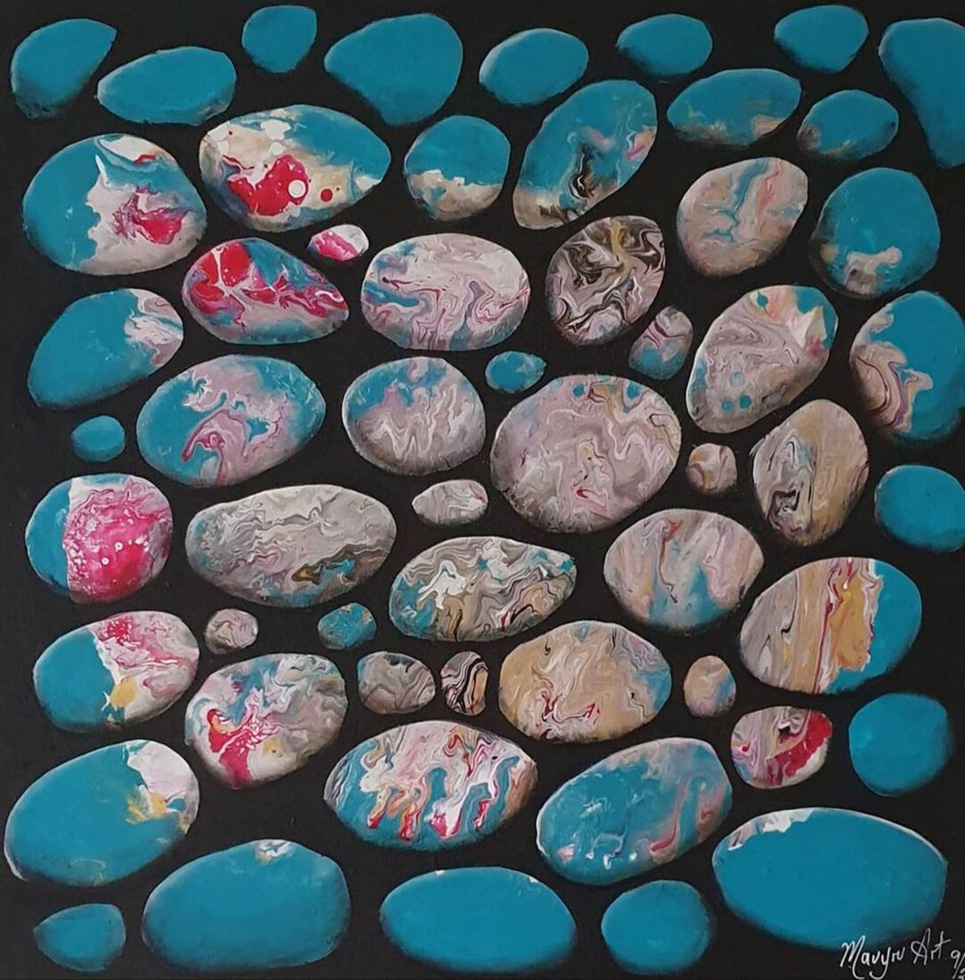 Pebbles in Blue