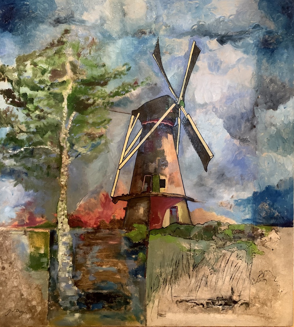 de boom, de molen en de sloot