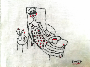 on my illustrated diary inspired embroideries