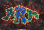 Ik hou er van om graffiti te combineren met aquarel