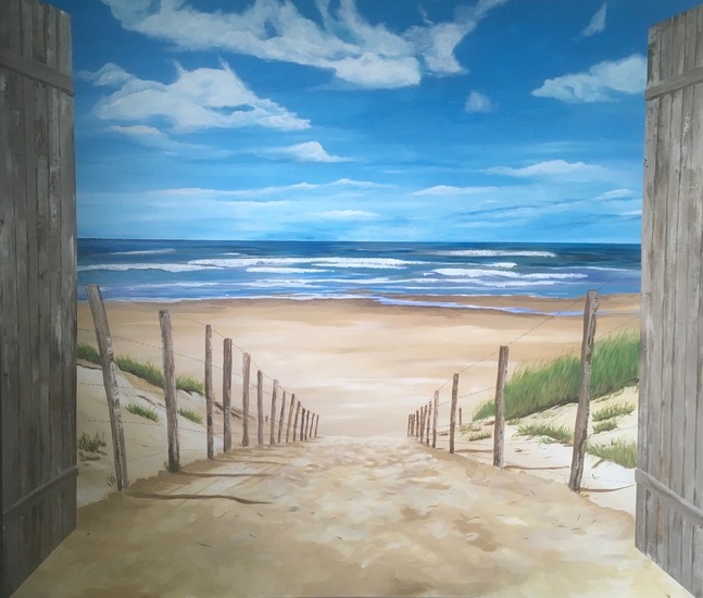 Strandopgang met luiken