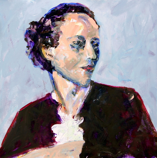 Elenore met jasje in auberginekleur