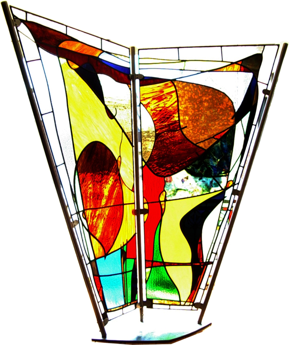 Glas in lood op Rvs voet