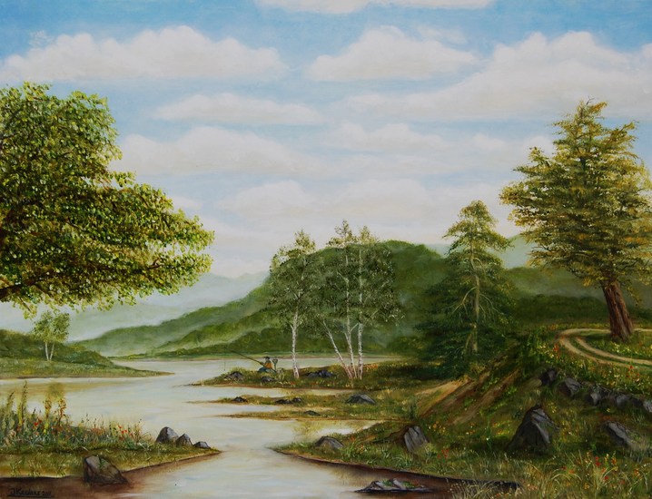 Eifellandschap met visser