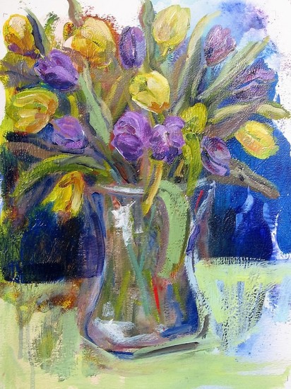 TULIPS IN A GLASS VASE 2