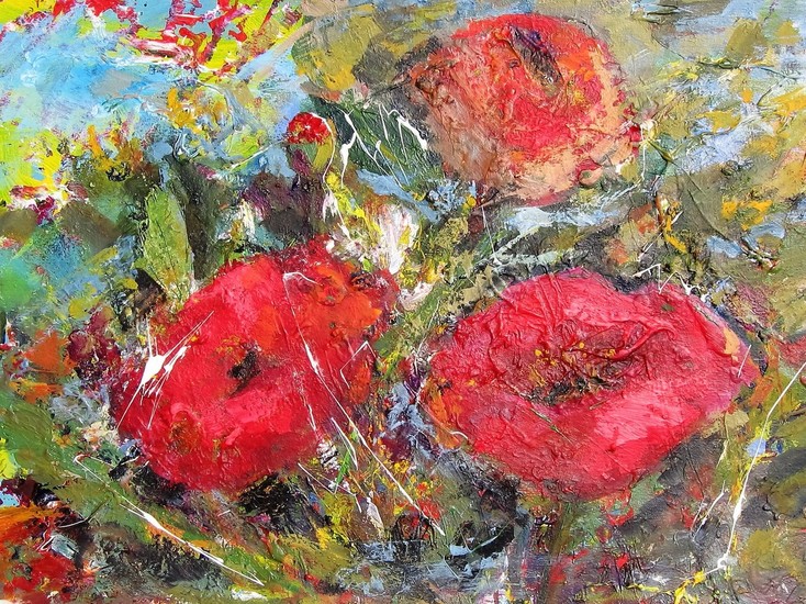 POPPIES IN THE GARDEN