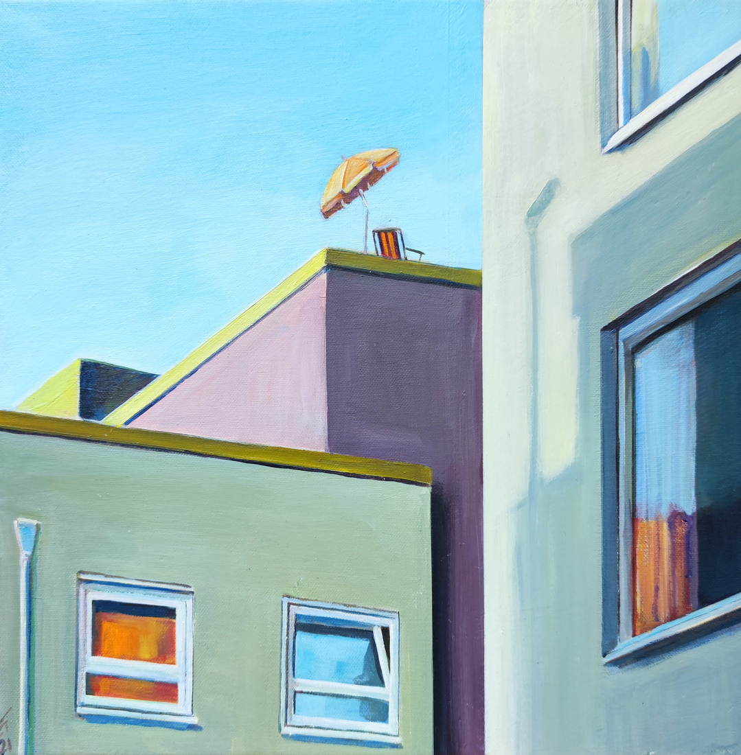 Avondzon op het dakterras