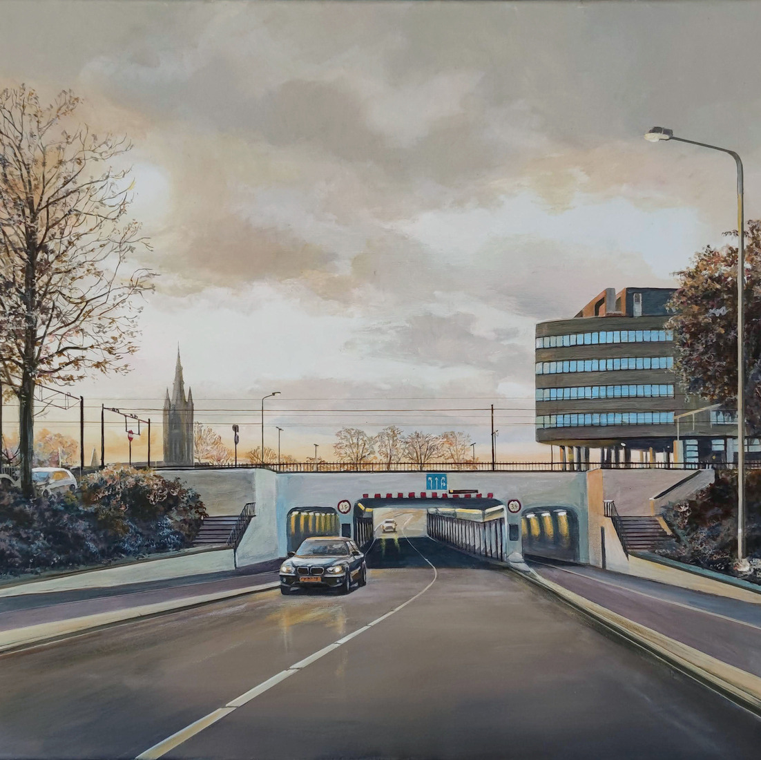 Beatrixtunnel bij avondlicht