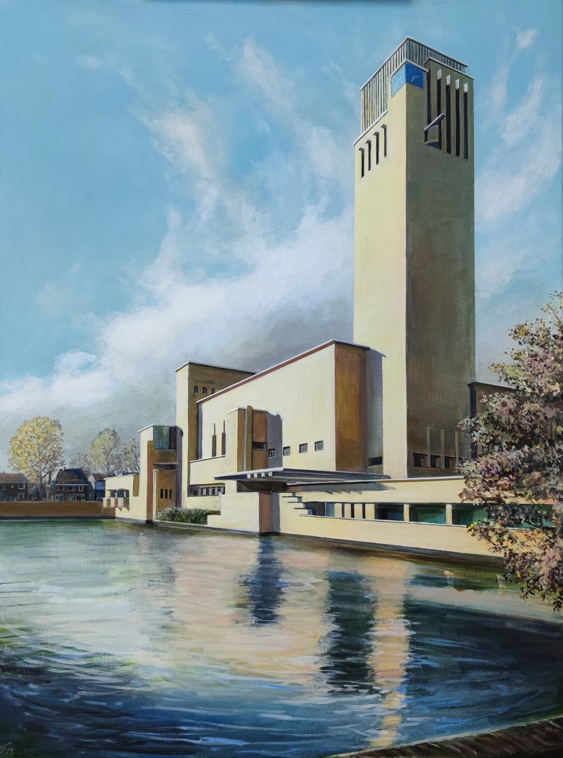 Raadhuis in winterlicht