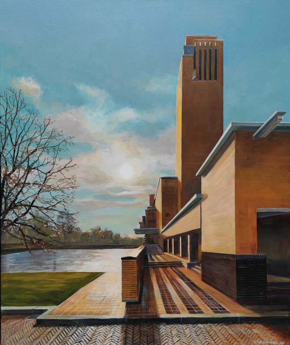 Raadhuis bij zonsondergang