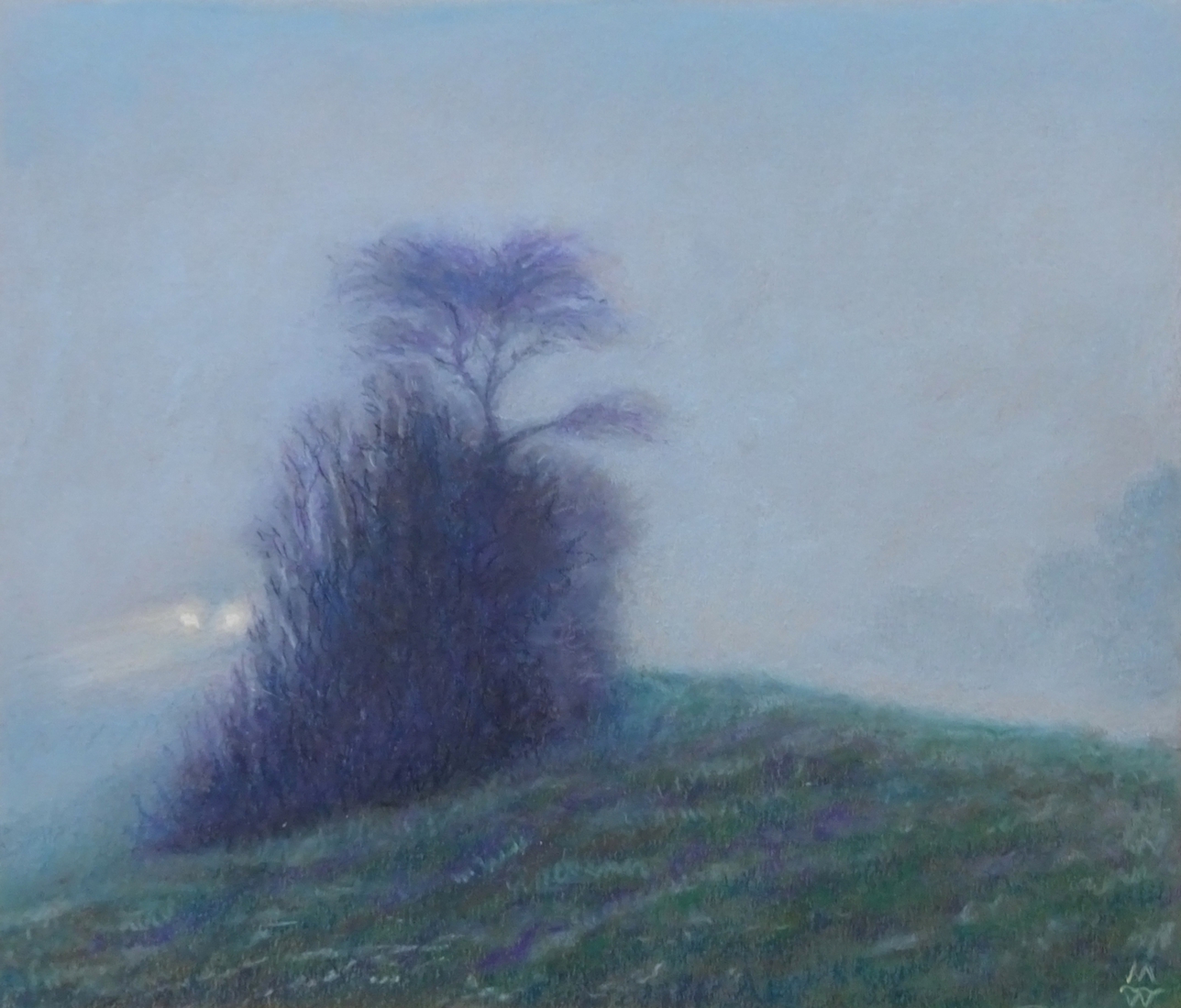 Koplampen in de mist