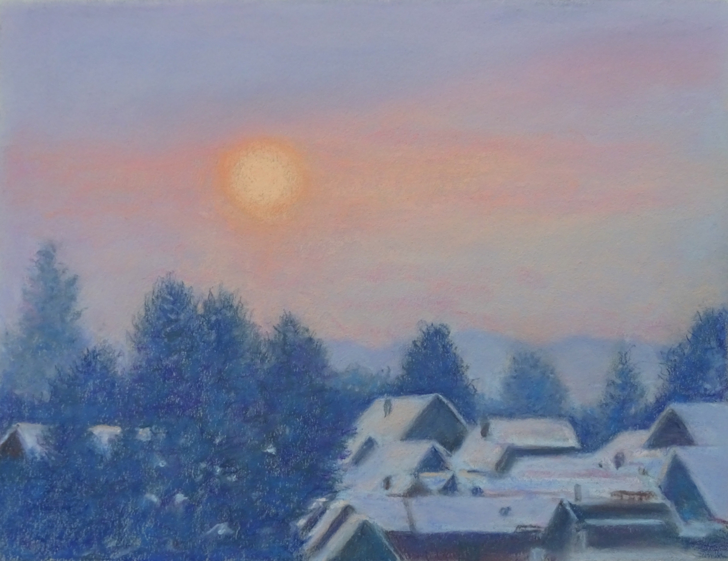 Zonsopgang boven het dorp