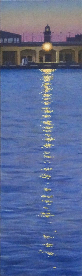 light reflection at the harbour of Triest