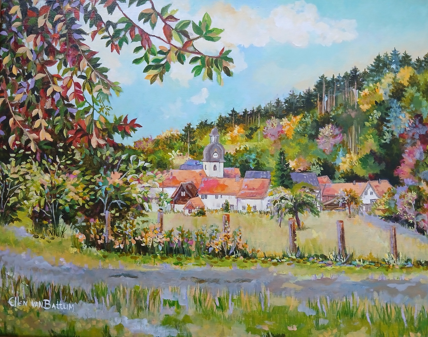 Kerkje in het dorp Steina, Bad Sachsa in de Harz