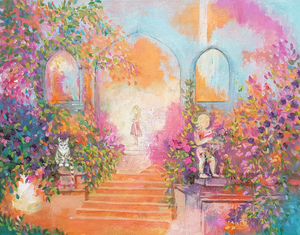 schilderijen met spirituele afbeeldingen, o.a. dromerige landschappen, afbeeldingen waarin dieren, elfen en engelen kunnen voorkomen. Ook kan de afbeelding abstract zijn.