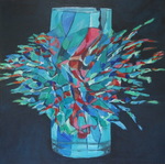 Een glas wordt door een kogel getroffen